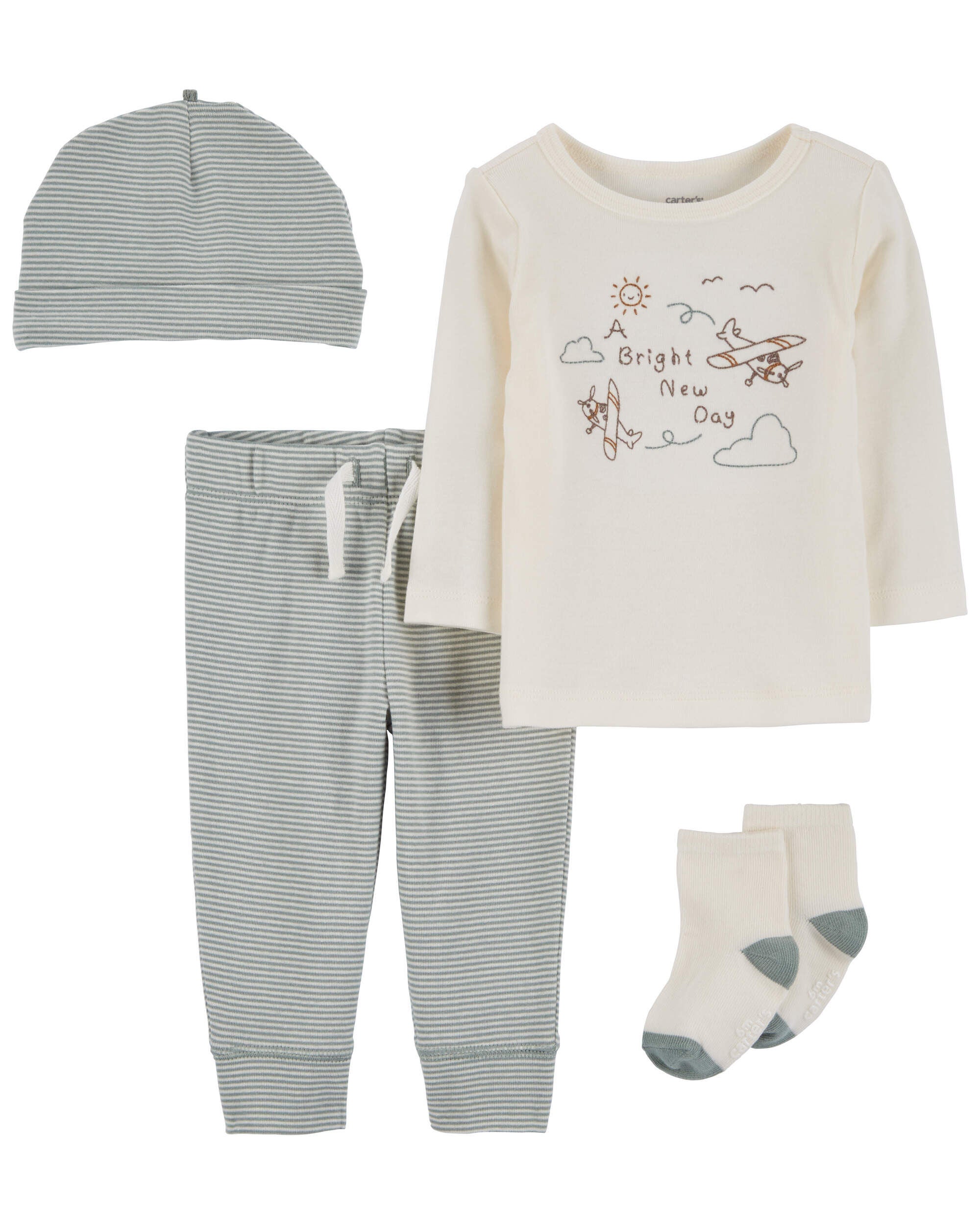 Baby Boys Baby 4 Piece Airplane Outfit Set 6M Carter s
