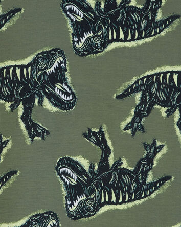 Pyjama 2 pièces de coupe ample à imprimé de dinosaure, 