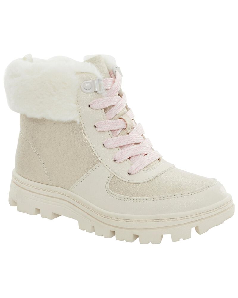 Kid Faux Fur Hiking Boots, image 1 of 7 slides