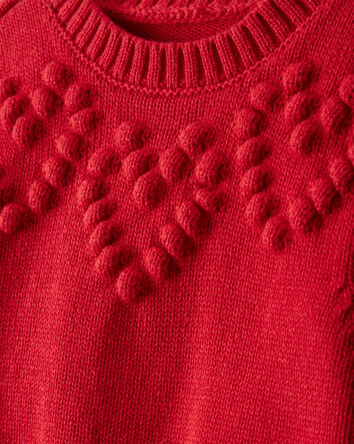 Baby Girl Heart Long-Sleeve Sweater - Red, 