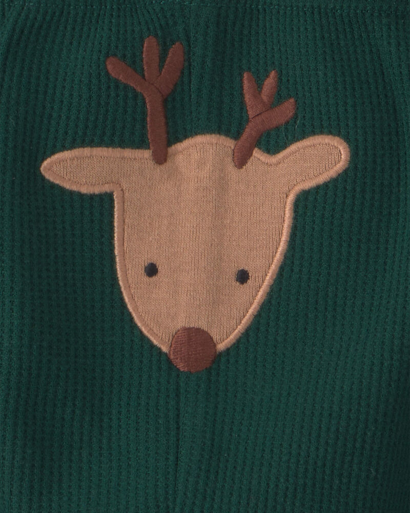 B&eacute;b&eacute; - Ensemble 2 pi&egrave;ces cache-couche manches longues &laquo;Baby's  First Christmas&raquo; et pantalon  &ndash; Ivoire/Vert, image 4 sur 4 diapositives