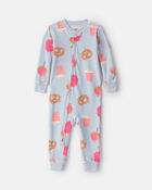 Toute-petit fille - Pyjama ajust&eacute; 1 pi&egrave;ce en DreamPlush &agrave; motif g&acirc;teries de festival &ndash; Bleu, image 1 sur 3 diapositives