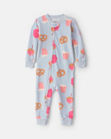 Toute-petit fille - Pyjama ajust&eacute; 1 pi&egrave;ce en DreamPlush &agrave; motif g&acirc;teries de festival &ndash; Bleu, 
