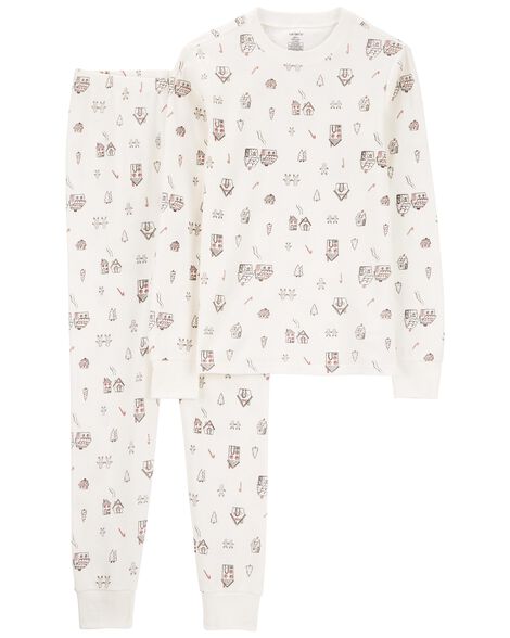 Multi 2-Piece Adult Holly Jolly Cotton Blend Pyjamas