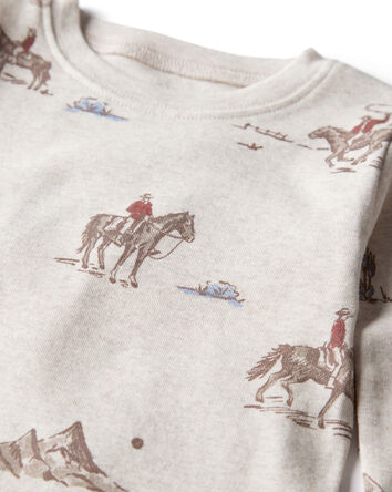 Toddler Organic Cotton Pyjamas in Western Rodeo Print, 
