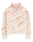 Kid Tie Dye Fleece Pullover - Pink/Ivory, image 1 of 3 slides