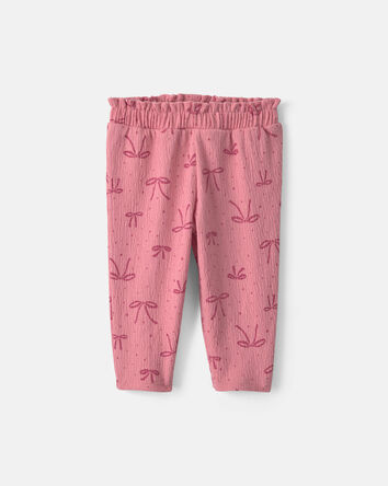 Baby Girl 2-Piece Bow Long-Sleeve Bodysuit & Pant Set - Pink, 