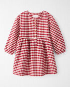 Toddler Girl Organic Cotton Flannel Dress, image 1 of 5 slides