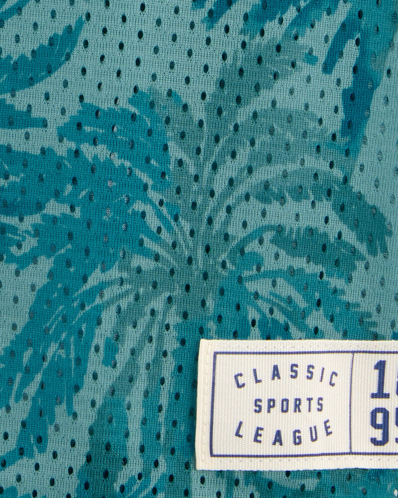 Kid Active Tropical Print Mesh Tank - Green, image 2 of 3 slides