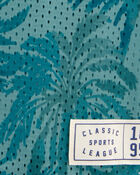 Kid Active Tropical Print Mesh Tank - Green, image 2 of 3 slides