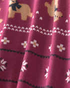 Baby Fair Isle PurelySoft&trade; 2-Way Zip Sleep & Play Pyjamas - Burgundy, image 6 of 9 slides