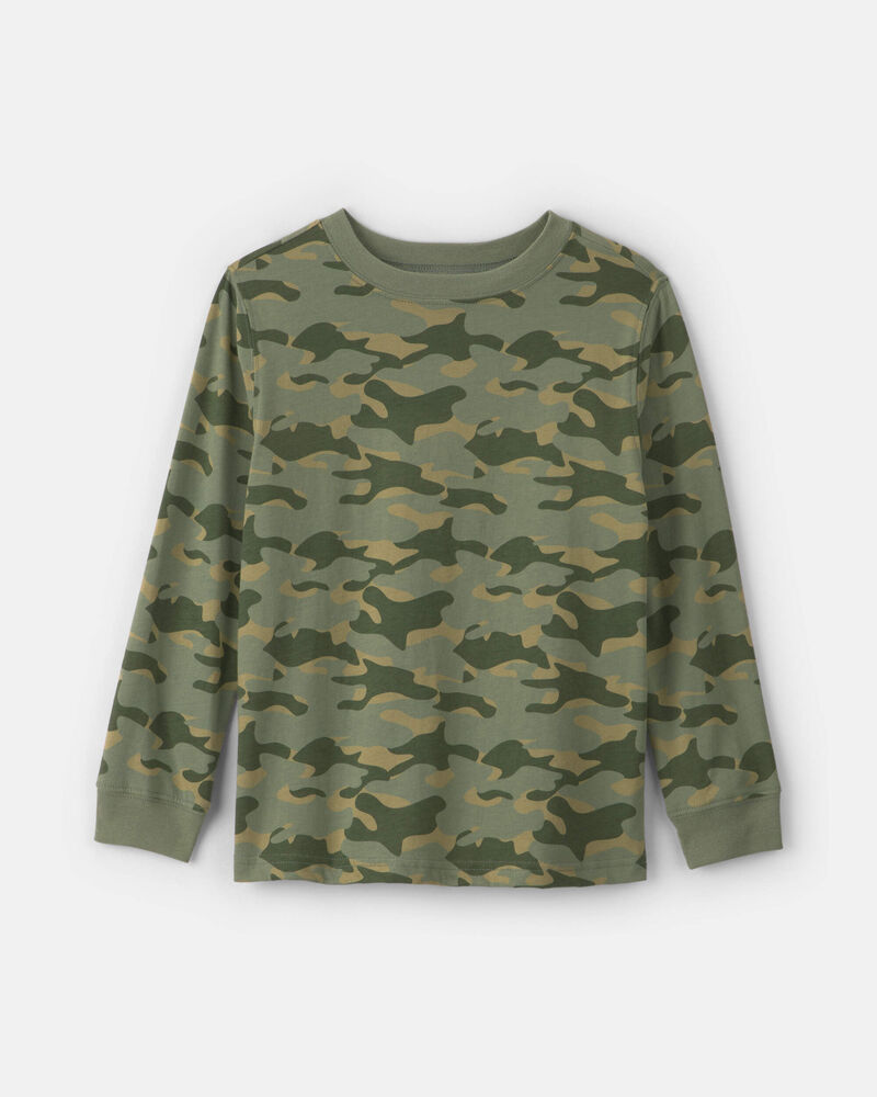 Gar&ccedil;ons - T-shirt manches longues &agrave; matif camouflage - Vert, image 1 sur 2 diapositives
