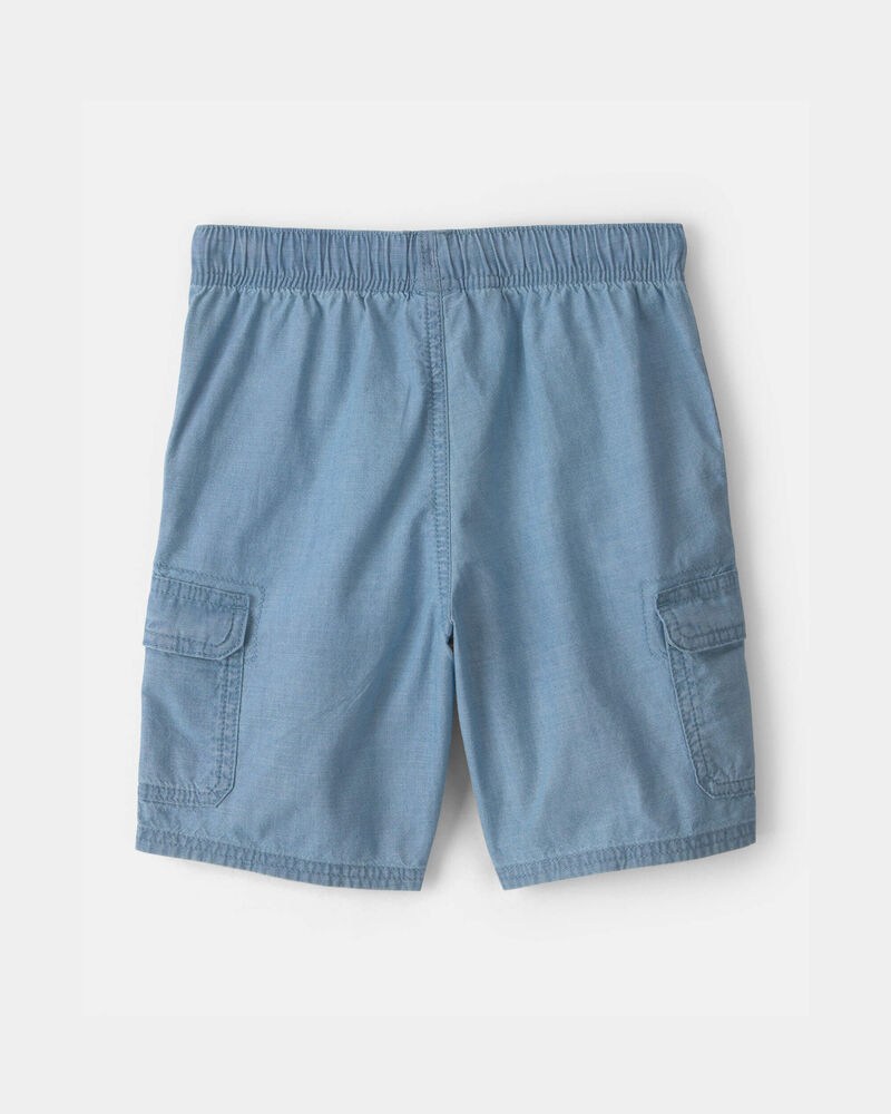 Gar&ccedil;ons - Short cargo en chambray - Bleu, image 2 sur 4 diapositives