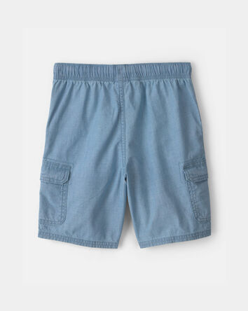 Gar&ccedil;ons - Short cargo en chambray - Bleu, 