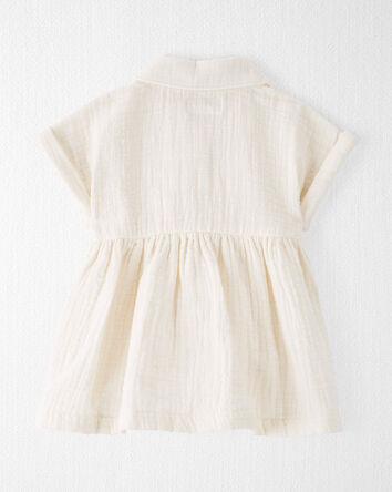 Organic Cotton Button-Front Dress, 