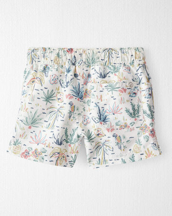 Enfant en bas âge Short maillot de bain à motifs tropicaux en matériaux recyclés, 