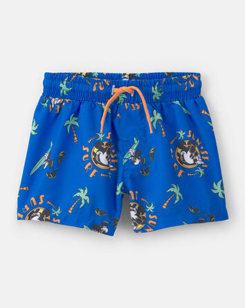 Baby Boy 2-Piece Disney&copy; Mickey Mouse Long-Sleeve Rashguard Swimsuit Set - Blue/White, 