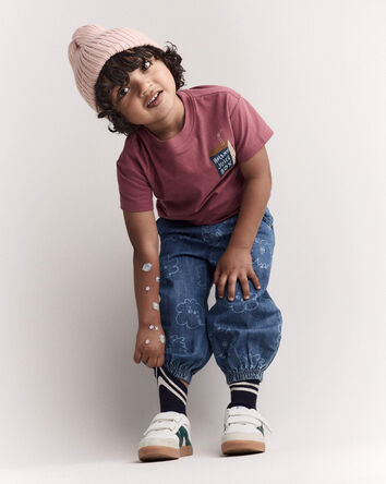 Toddler Hold My Juicebox Short-Sleeve Relaxed Graphic Tee - Burgundy, 