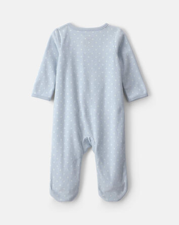 Baby Girl Unicorn Fleece 2-Way Zip Sleepers - Blue, 