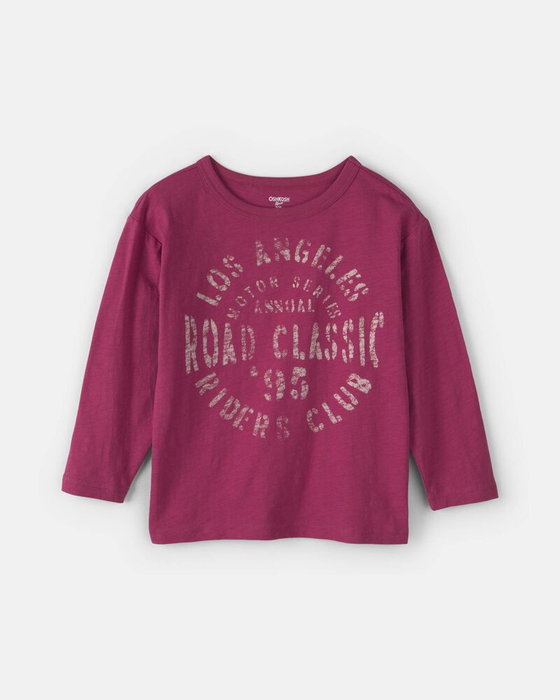 Gar&ccedil;ons - T-shirt manches longues &agrave; imprim&eacute; &laquo;Los Angeles Road Classic&raquo; - Brun rouge&acirc;tre, image 1 sur 2 diapositives