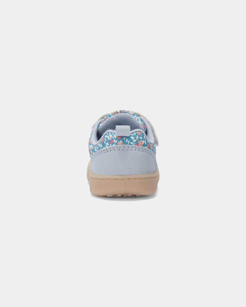 Baby Girl Every Step&reg; First Walker Floral Casual Shoes - Blue, image 3 of 6 slides