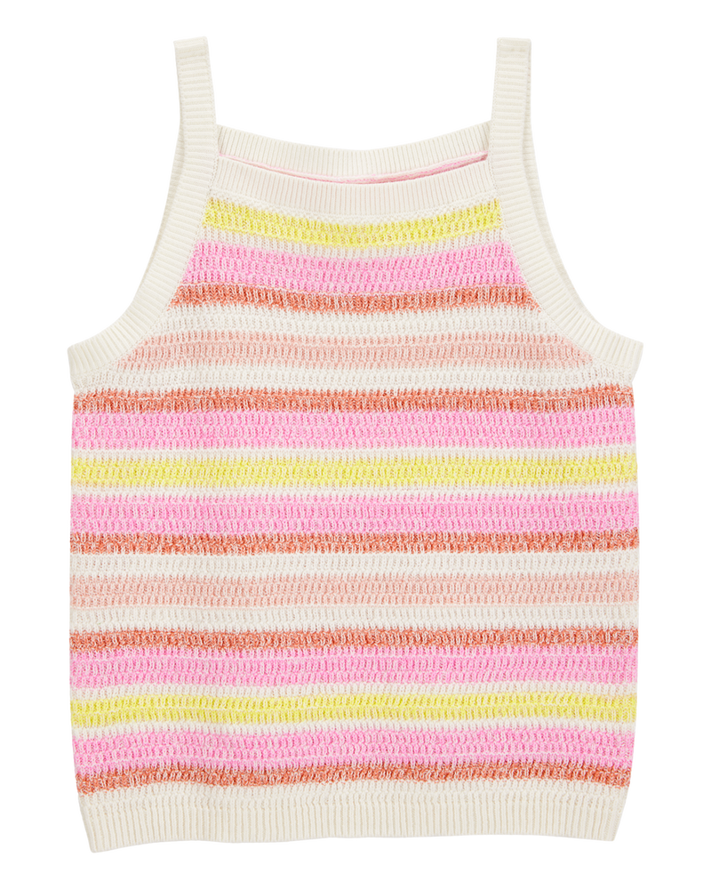 Girls Striped Sweater Knit Tank, image 1 of 3 slides