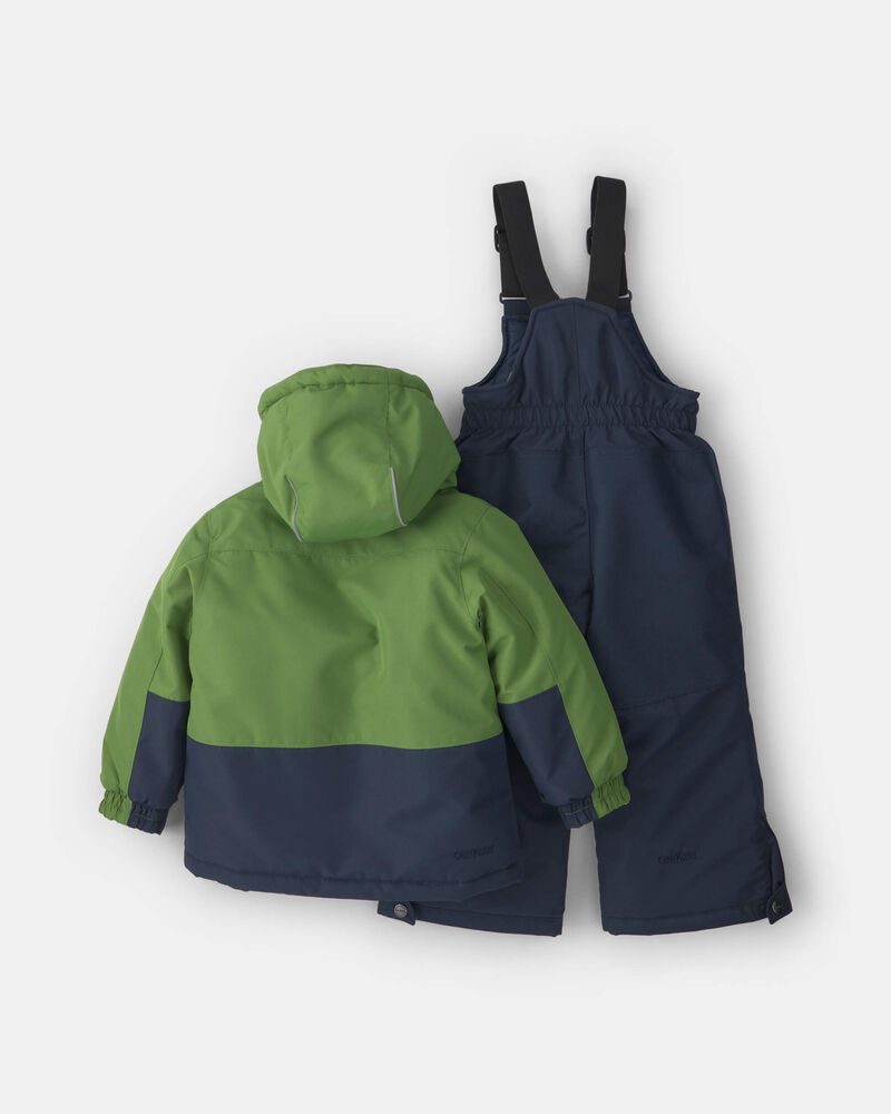 Toddler Boy  2 Piece Snowsuit With Chest Pocket- Green, image 2 of 13 slides