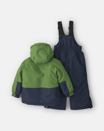 Toddler Boy  2 Piece Snowsuit With Chest Pocket- Green, 