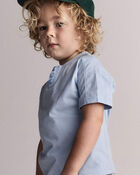 Toddler Boy Henley Tee - Blue, image 5 of 6 slides