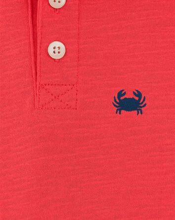 Baby Boy 2-Piece Polo Shirt & Short Set - Orange/Blue, 