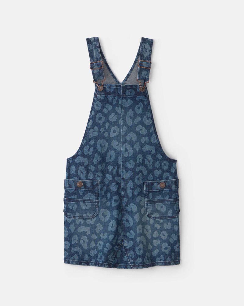 Girls Leopard Denim Skirtall - Dark Wash, image 1 of 5 slides