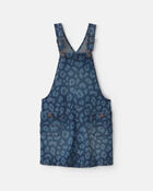 Girls Leopard Denim Skirtall - Dark Wash, image 1 of 5 slides