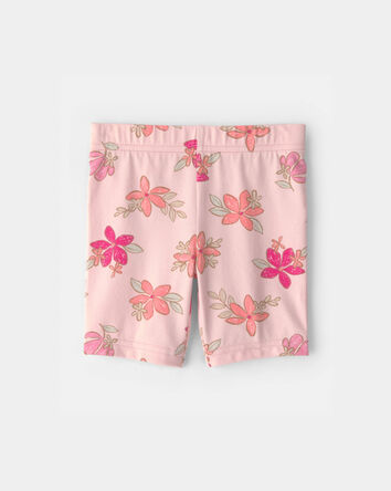 Toddler Girl Tropical Floral Bike Shorts - Pink, 