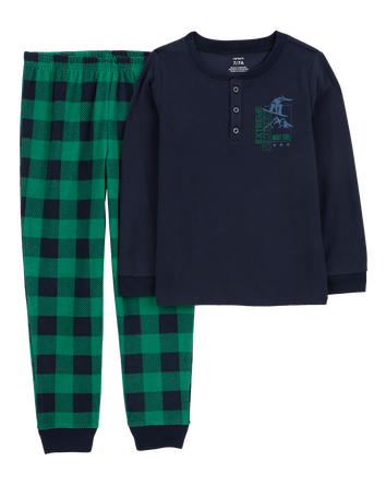 Kid 2-Piece Plaid Fleece Pyjama Set, 
