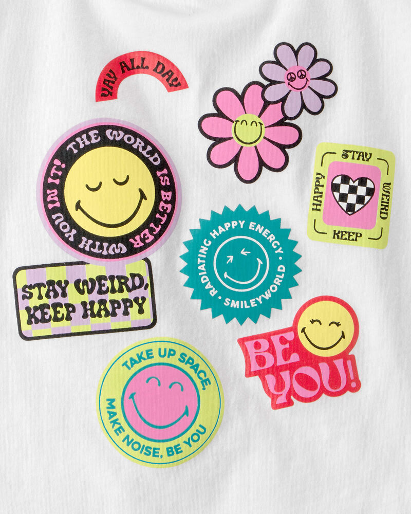 Toddler Girl Smileyworld Graphic Tee - White, image 4 of 4 slides