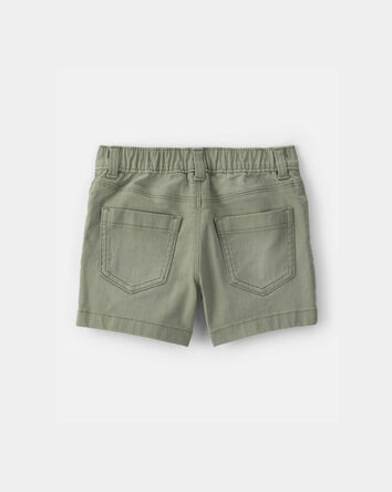 Baby Twill Pull-On Shorts - Olive, 