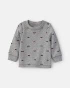 Baby Boy 2-Piece Holiday Corduroy Long-Sleeve Overall Set - Burgundy/Grey, image 3 of 6 slides