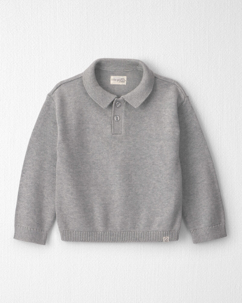 Toddler Boy Organic Cotton Sweater Knit Polo, image 1 of 4 slides