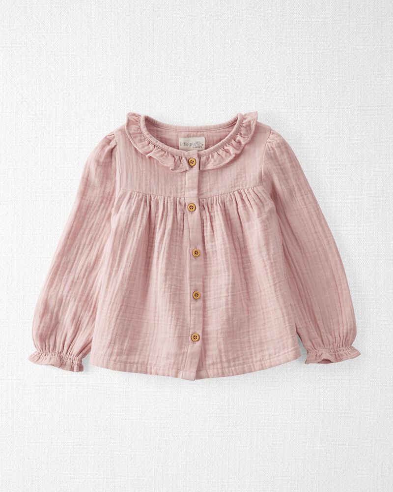 Bébé Robe boutonnée en tissu gaze de coton biologique rose

, image 1 sur 4 diapositives