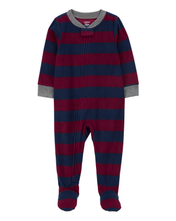 Toddler 1-Piece Striped Fleece Footie Pyjamas, 