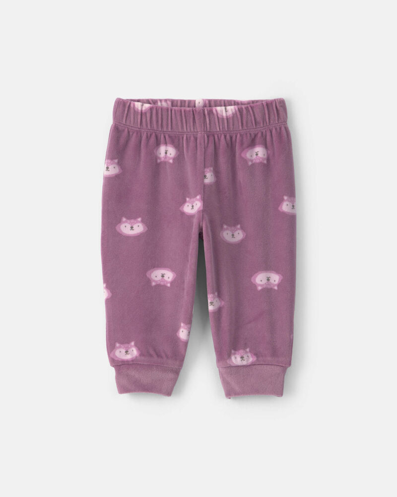 Baby Girl 3-Piece Fox Long-Sleeve Top & Pant Set - Purple, image 2 of 4 slides