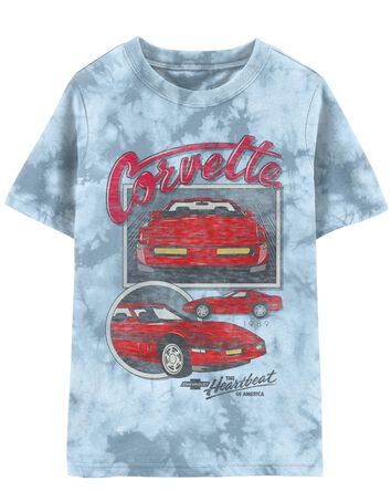 T-shirt teint par nœuds à imprimé de Corvette, 