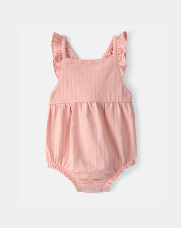 Baby Girl Solid Sleeveless Romper - Pink, 