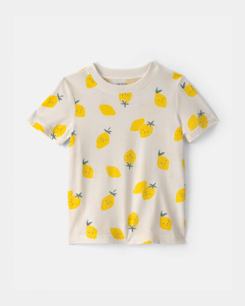 Toddler Lemon Short-Sleeve Top - Cream/Yellow, image 1 of 3 slides
