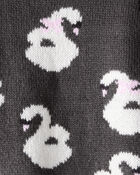 Toddler Girl Swan Sweater - Black, image 2 of 3 slides