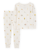 Toddler Tropical Print PurelySoft 2-Piece Pyjamas - Ivory, image 1 of 5 slides