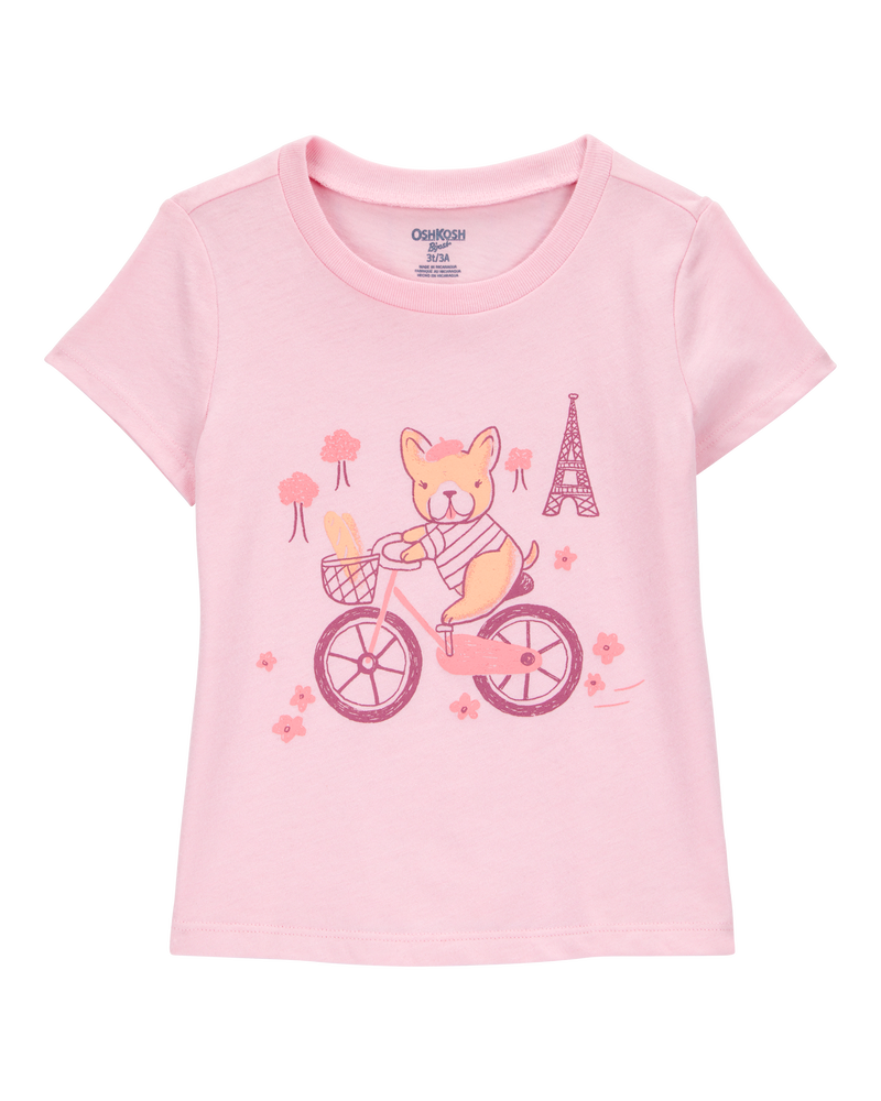 Toddler Paris Short-Sleeve Graphic Tee - Pink, image 1 of 3 slides