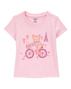 Toddler Paris Short-Sleeve Graphic Tee - Pink, image 1 of 3 slides