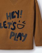 Toddler Hey! Let's Play Long-Sleeve Graphic Tee - Cinnamon, image 6 of 7 slides