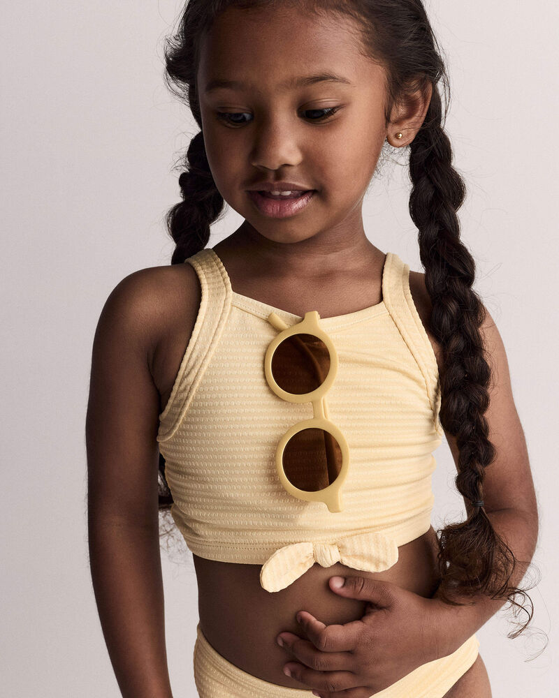 Toddler Girl Bow Tankini - Yellow, image 3 of 7 slides